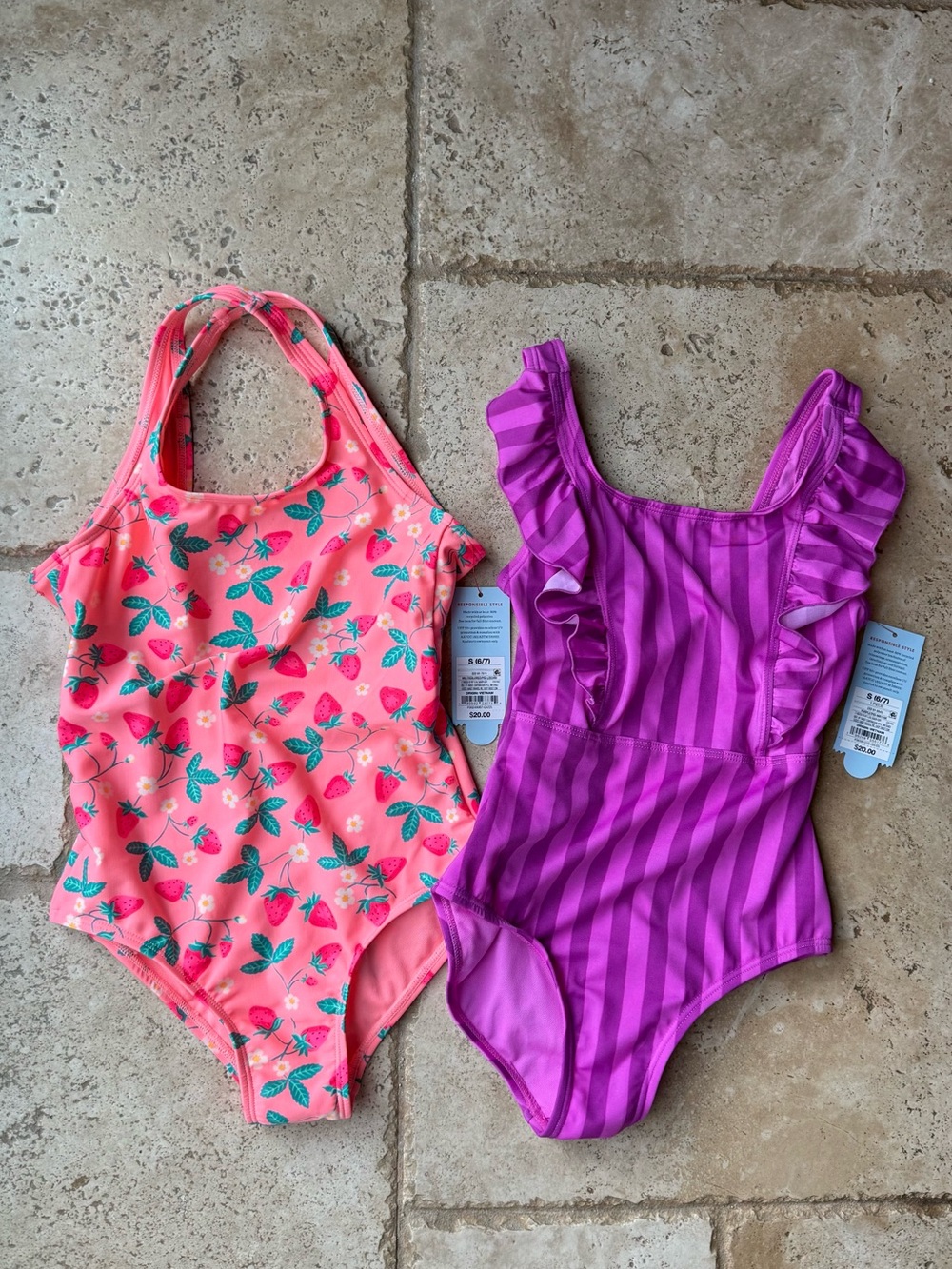 Cat & Jack Girls Swimsuit Bundle 2-Piece NWT Size Small UPF 50+ Target